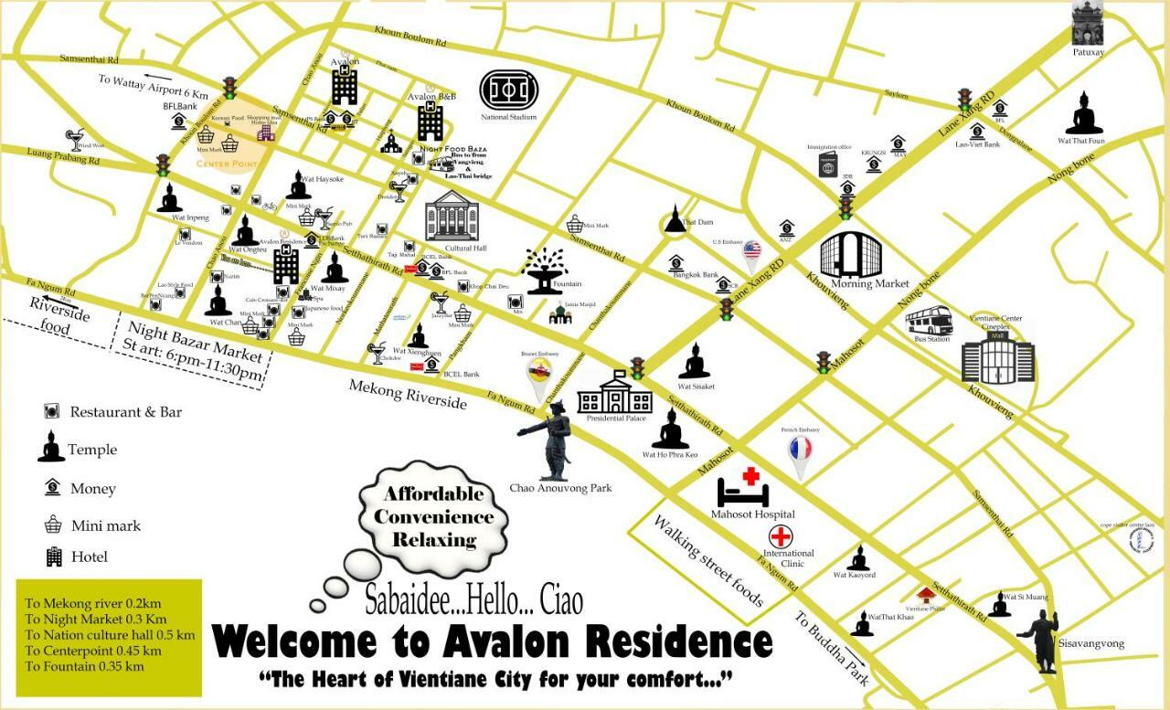 Avalon Residence Vientiane Esterno foto